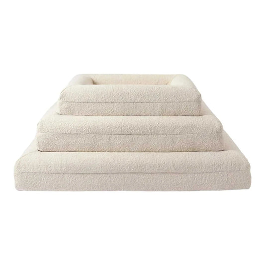 Premium dog bed Barklay with viscose foam mattress and washable boucle cover