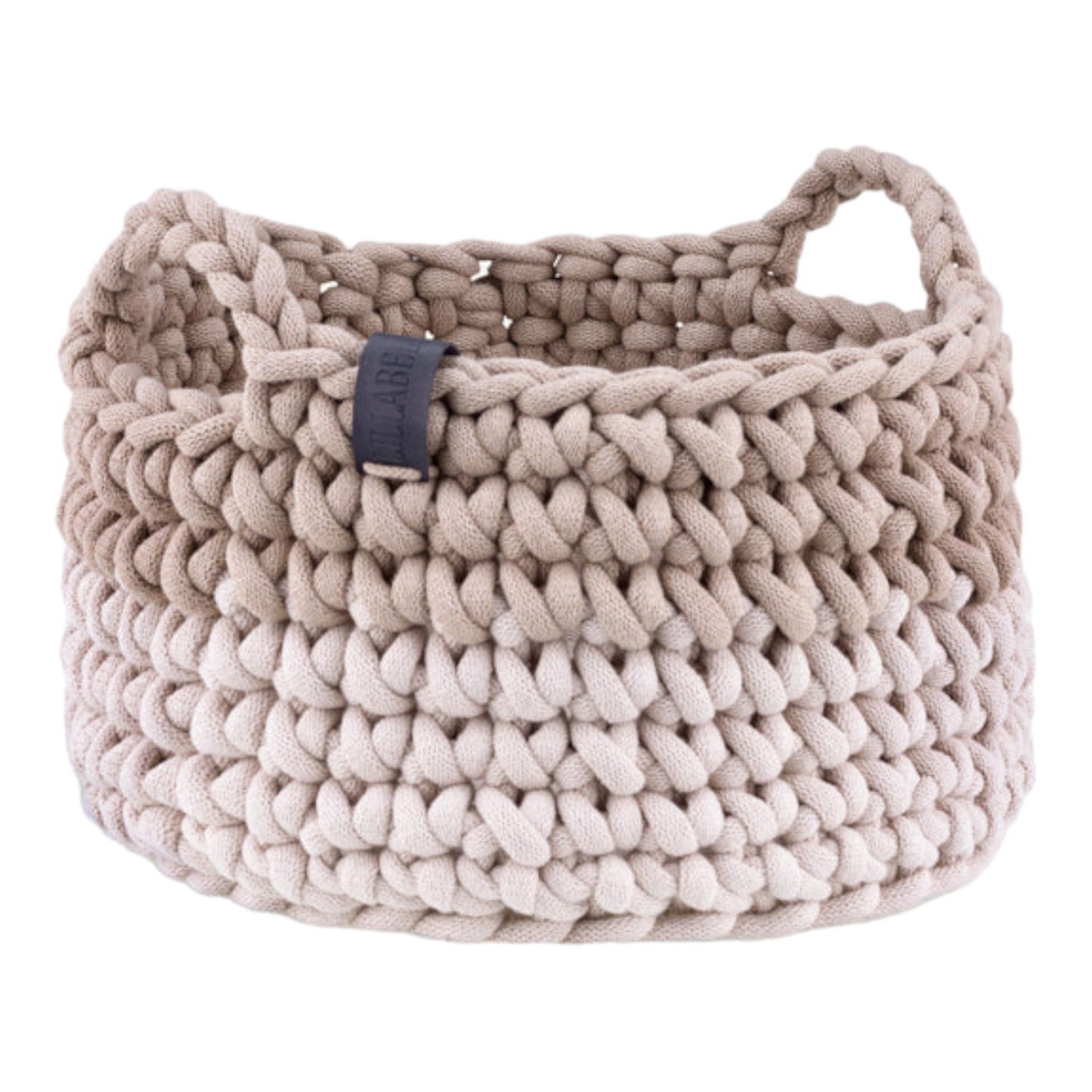 Panier à jouets en corde de coton recyclé durablement beige ou bleu