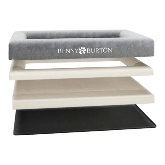 Hundebett Barklay in 3 Größen mit Viskoschaummatratze und waschbarem Bouclébezug